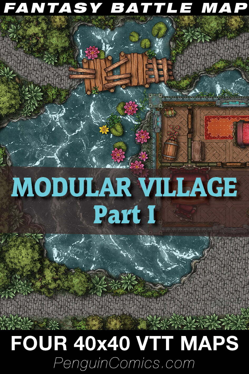 Fantasy Town: Modular Village Part I - VTT Battlemaps TTRPG